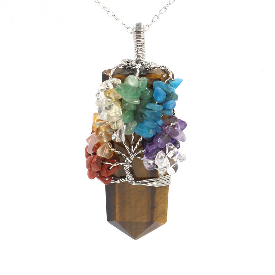 Crystal Column Tree Of Life Winding Pendant Necklace 🇨🇳