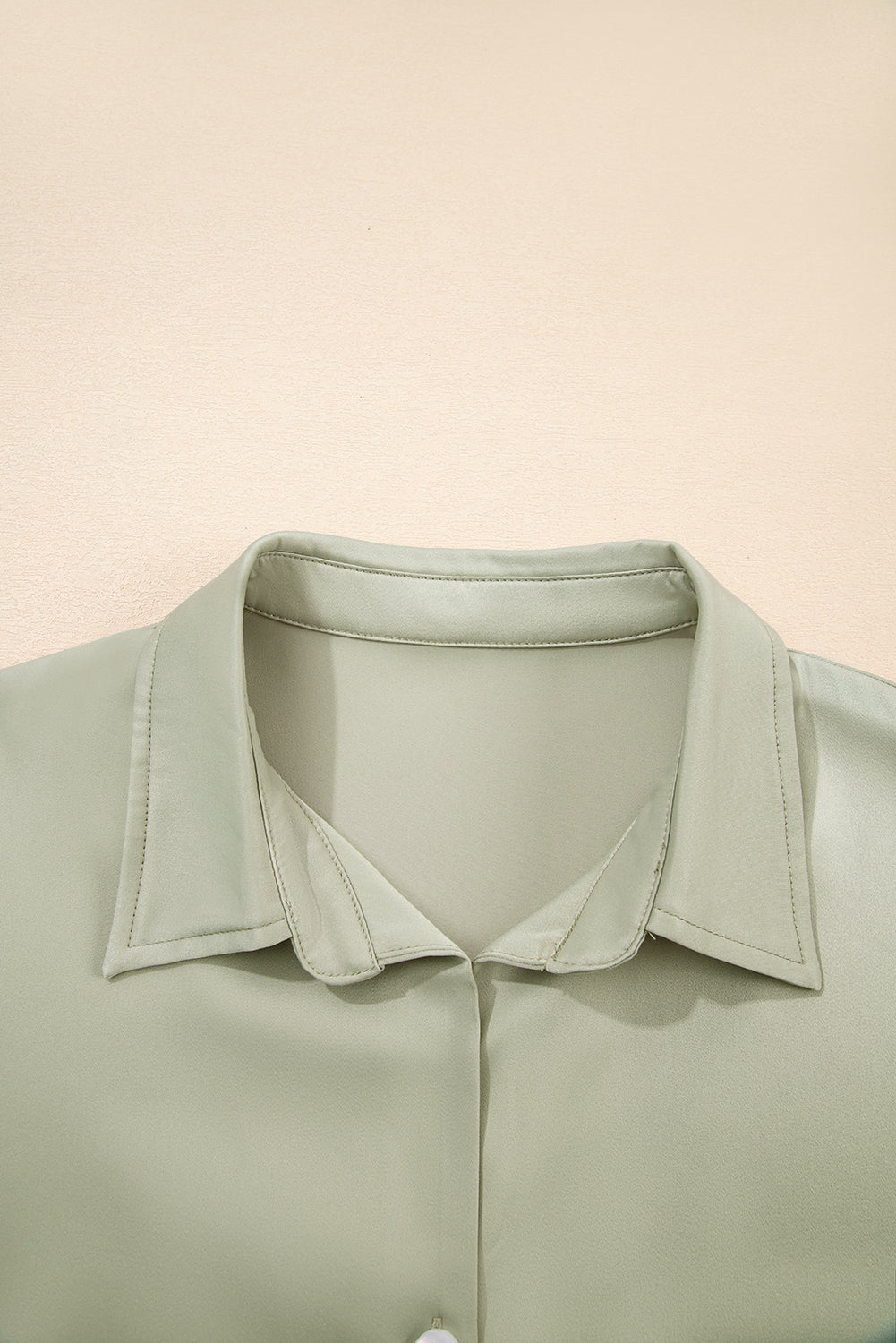 Laurel Green Buttoned Collar Shift T-shirt Mini Dress 🇨🇳