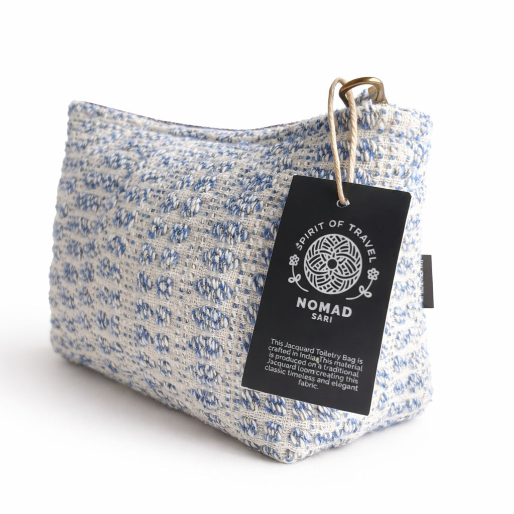 Nomad Sari Indian Jacquard Toiletry Bag - Indigo Echo 🇬🇧