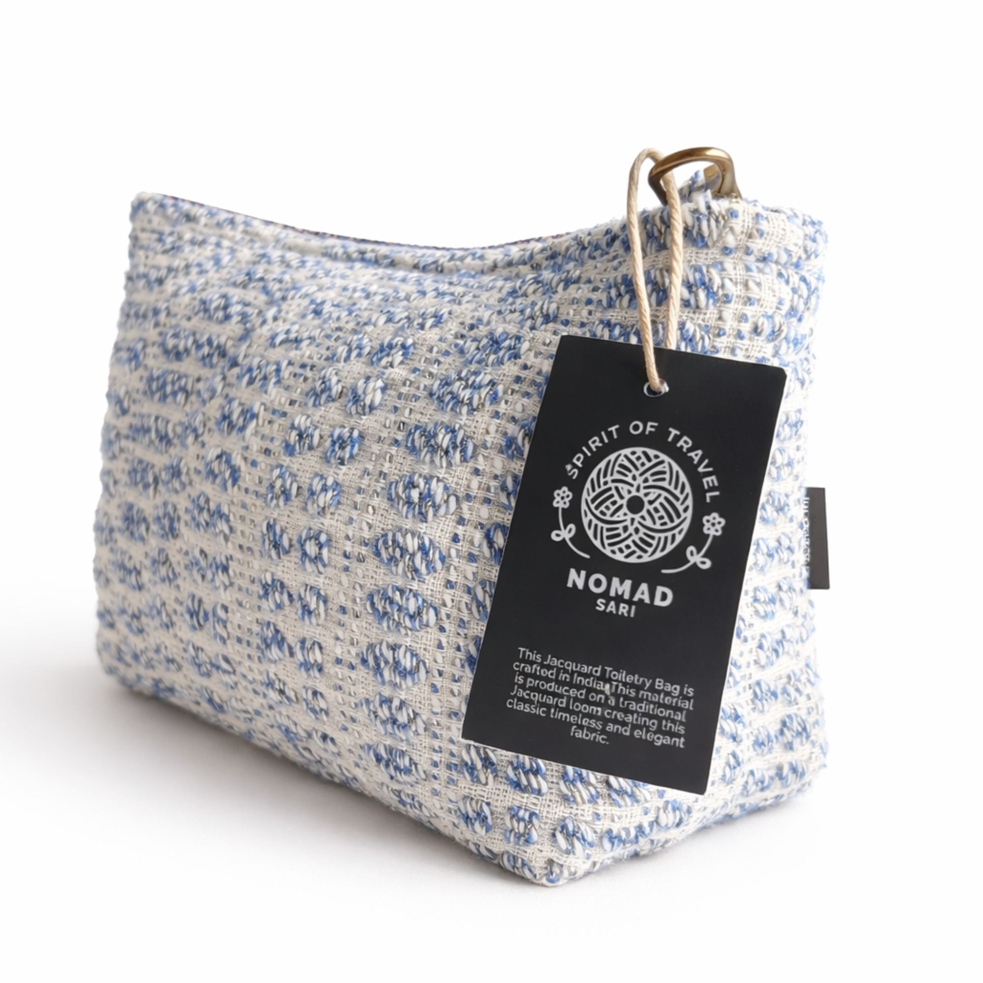 Nomad Sari Indian Jacquard Toiletry Bag - Indigo Echo 🇬🇧
