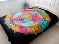 Double Cotton Bedspread + Wall Hanging - Black Hamsa 🇬🇧