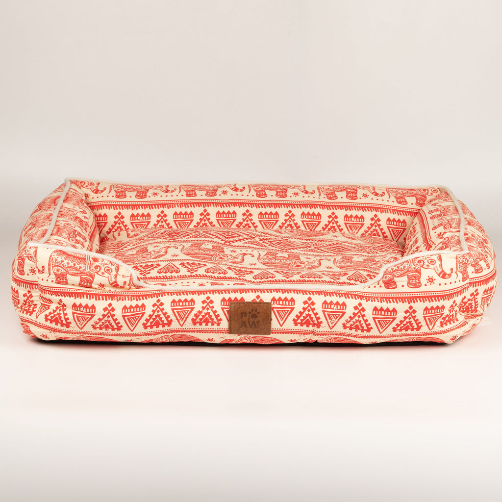 PAW Bed – Lucky Elephant – Red – 60 × 50 × 14cm 🇬🇧