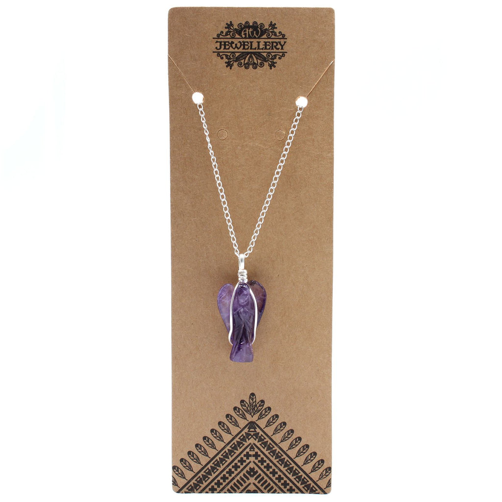 Gemstone Guardian Angel Pendant - Amethyst 🇬🇧