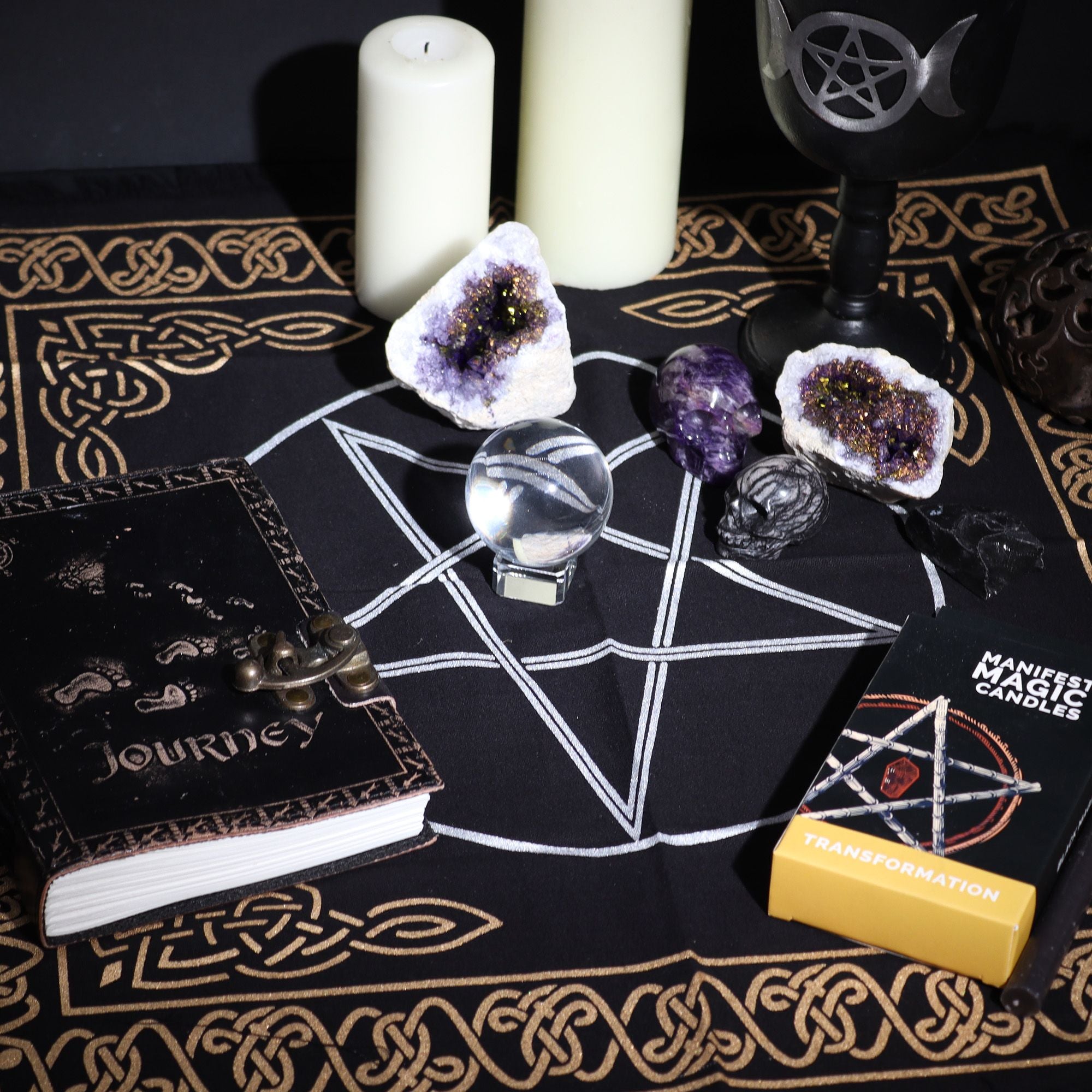 Esoteric Fringed Altar Cloth -  Pentagon 🇬🇧