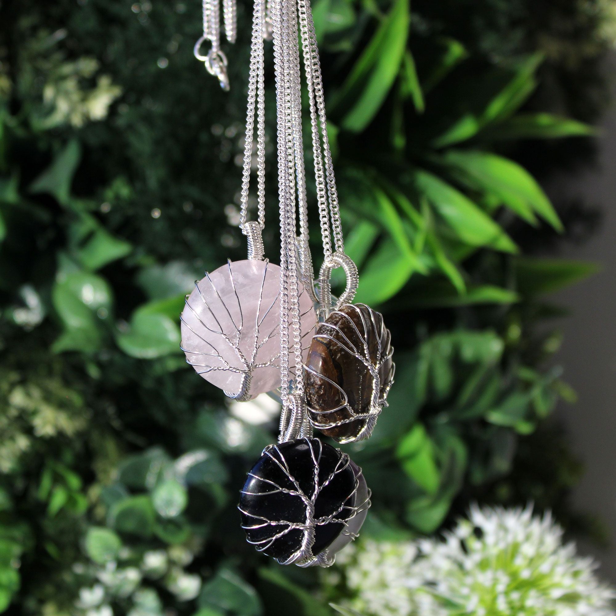 Tree of Life Gemstone Necklace - Rose Quartz 🇬🇧