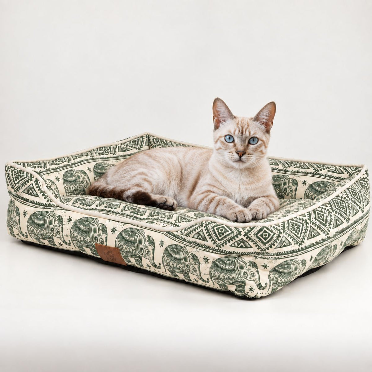 PAW Bed – Lucky Elephant – Green – 60 × 50 × 14cm 🇬🇧