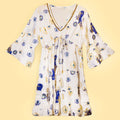 Nomad Sari Evil Eye Dress – White, Blue & Gold – Size M/L 🇬🇧