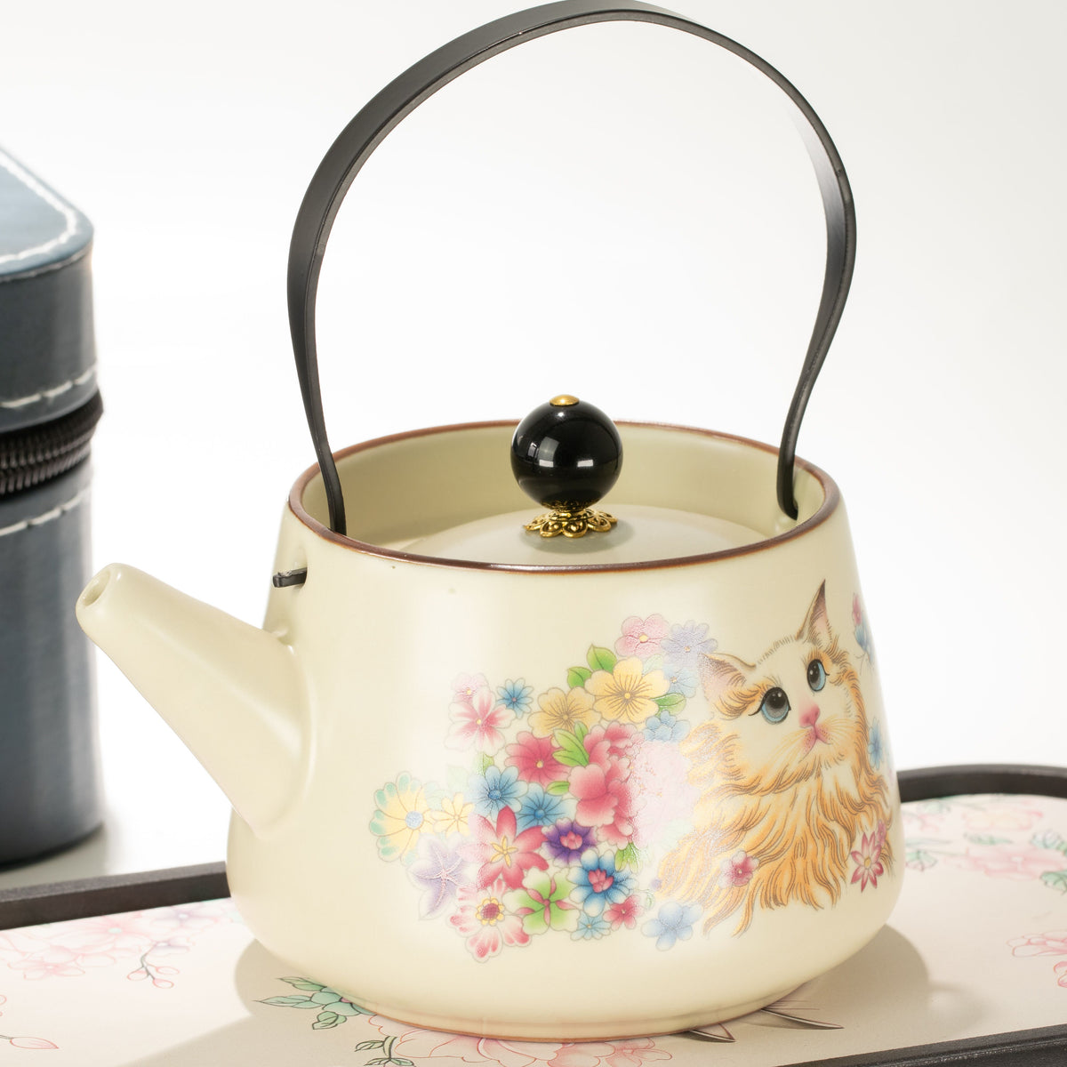 Travel Teapot Set & Two Cups - Cat Lover 🇬🇧