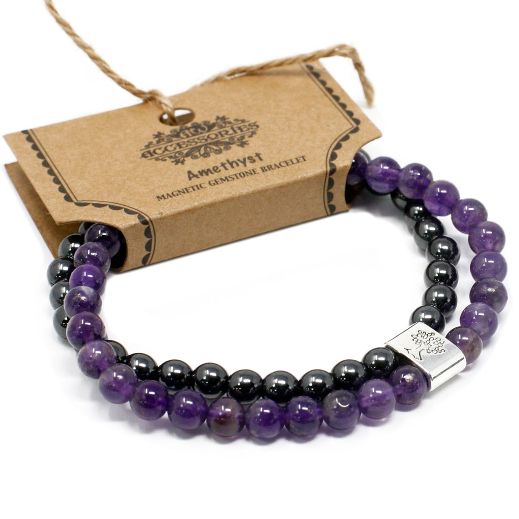 Magnetic Gemstone Bracelet - Amethyst 🇬🇧
