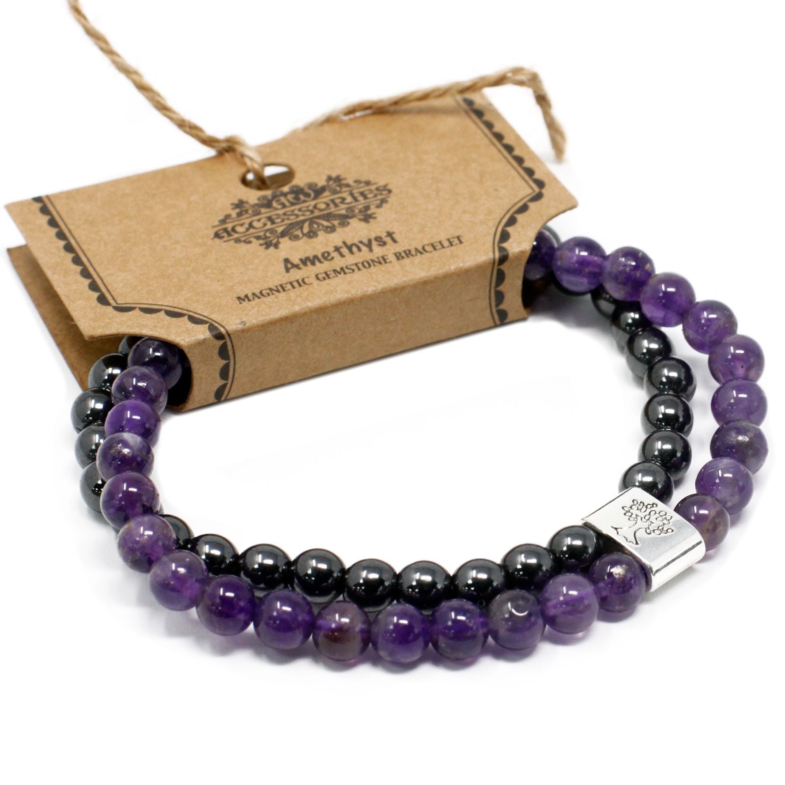 Magnetic Gemstone Bracelet - Amethyst 🇬🇧