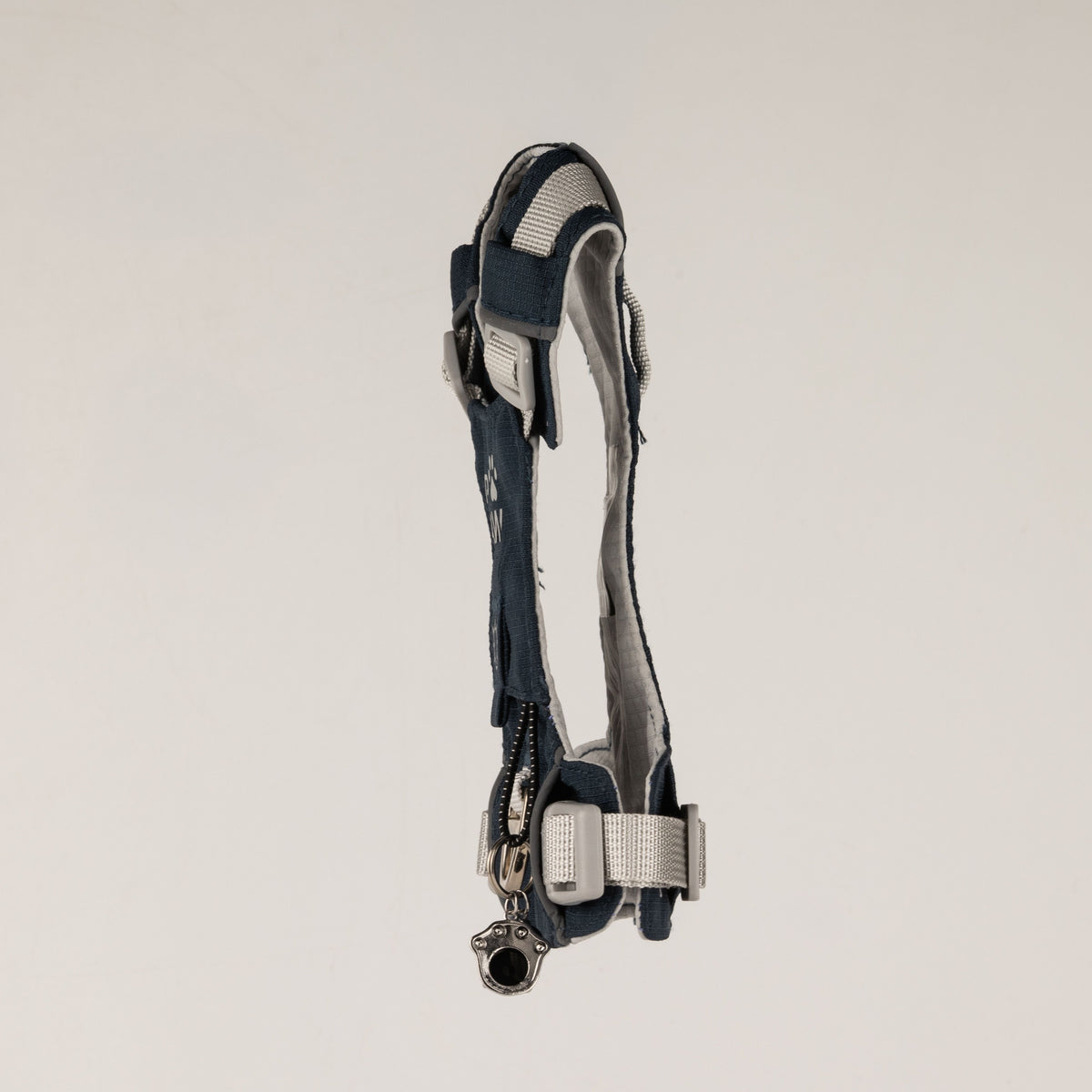 PAW - XS (2-4Kg) Dog Step-in Guardian Harness with Reflective Mesh - Rock Grey - Black Obsidian Charm 🇬🇧