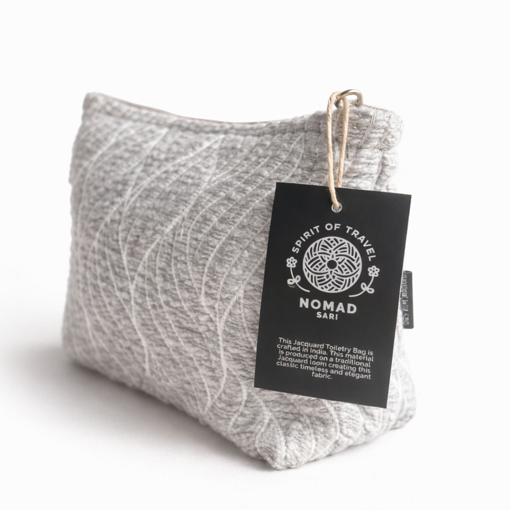 Nomad Sari Indian Jacquard Toiletry Bag - Moonlit Weave 🇬🇧