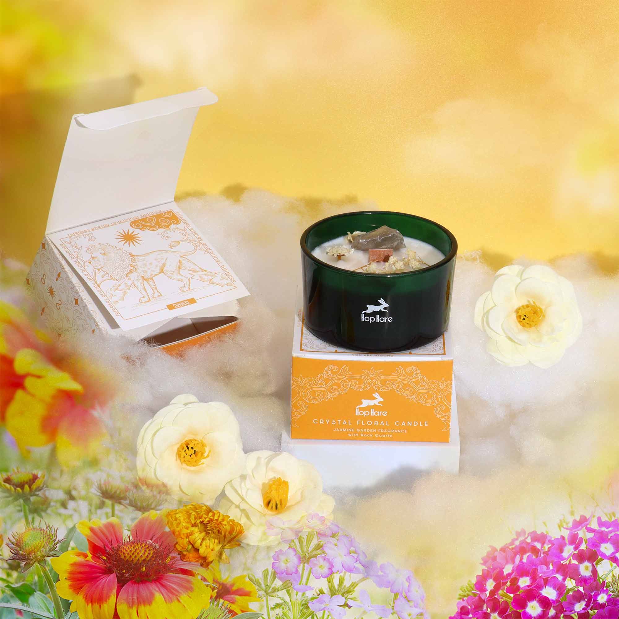 Hop Hare Crystal Magic Flower Candle - The Lion 🇬🇧