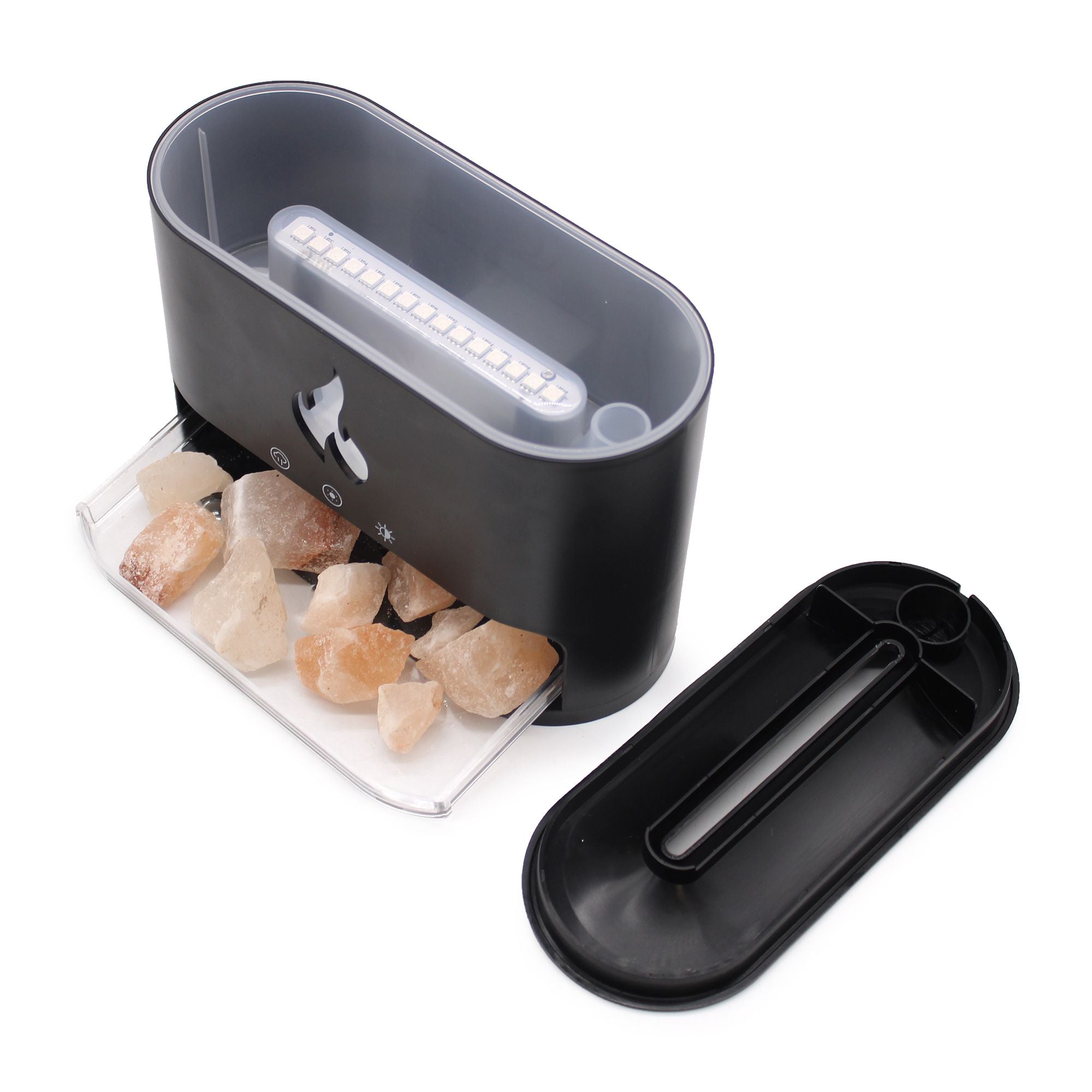 White Blaze Aroma Diffuser - Himalayan Salt Chamber - USB-C - Flame Effect (Salt included) 🇬🇧