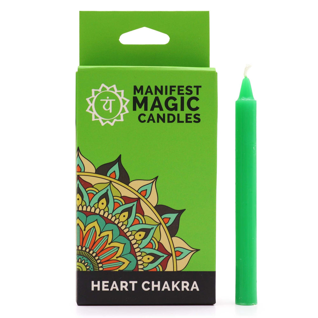 Manifest Magic Candles (pack of 12) - Green - Heart Chakra 🇬🇧