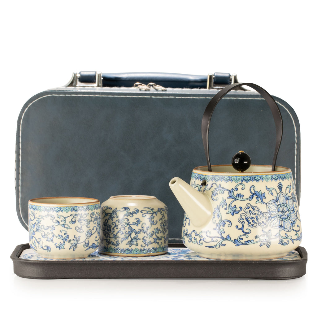 Travel Teapot Set & Two Cups - China Ru Blue 🇬🇧