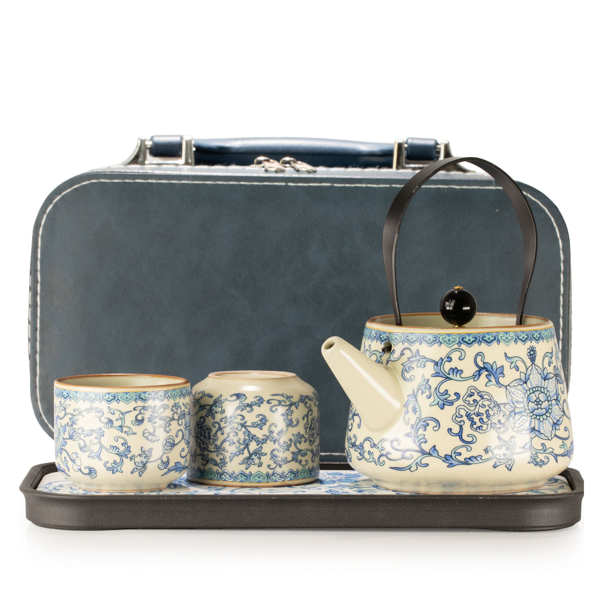 Travel Teapot Set & Two Cups - China Ru Blue 🇬🇧