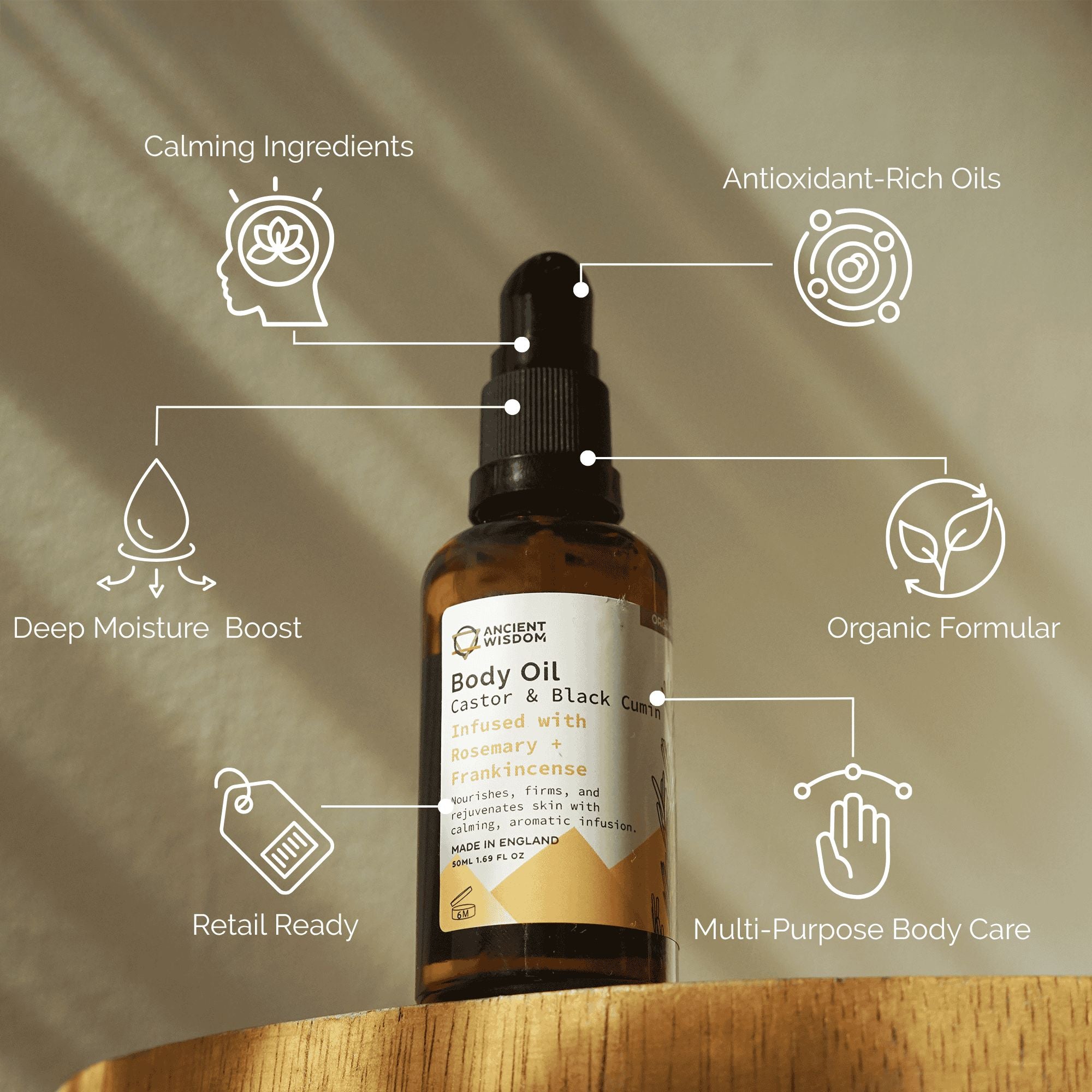 Organic Body Oil 50ml - Rosemary & Frankincense 🇬🇧