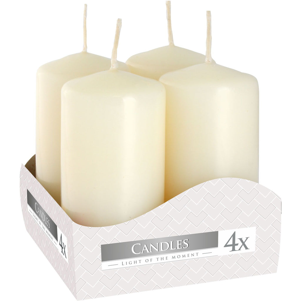 Set of 4 Pillar Candles  40x80mm - Ivory 🇬🇧