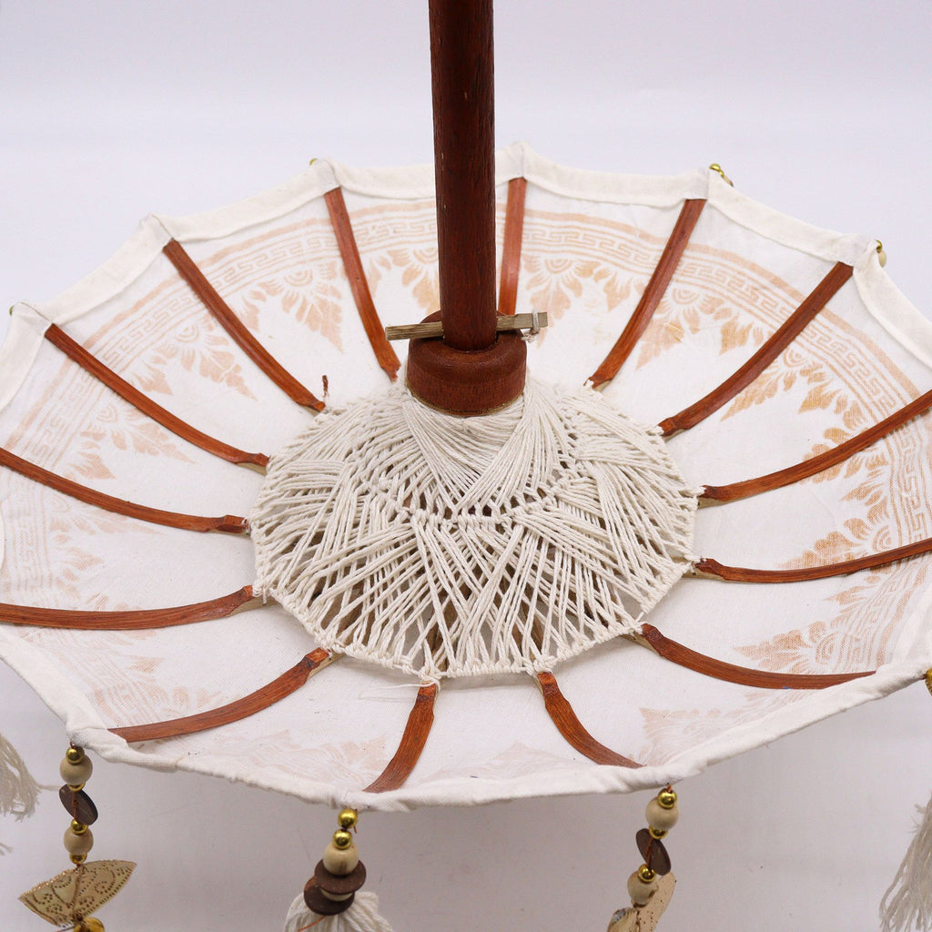 Bali Home Decor Parasol - Canvas - Gold Decor- 40cm 🇬🇧