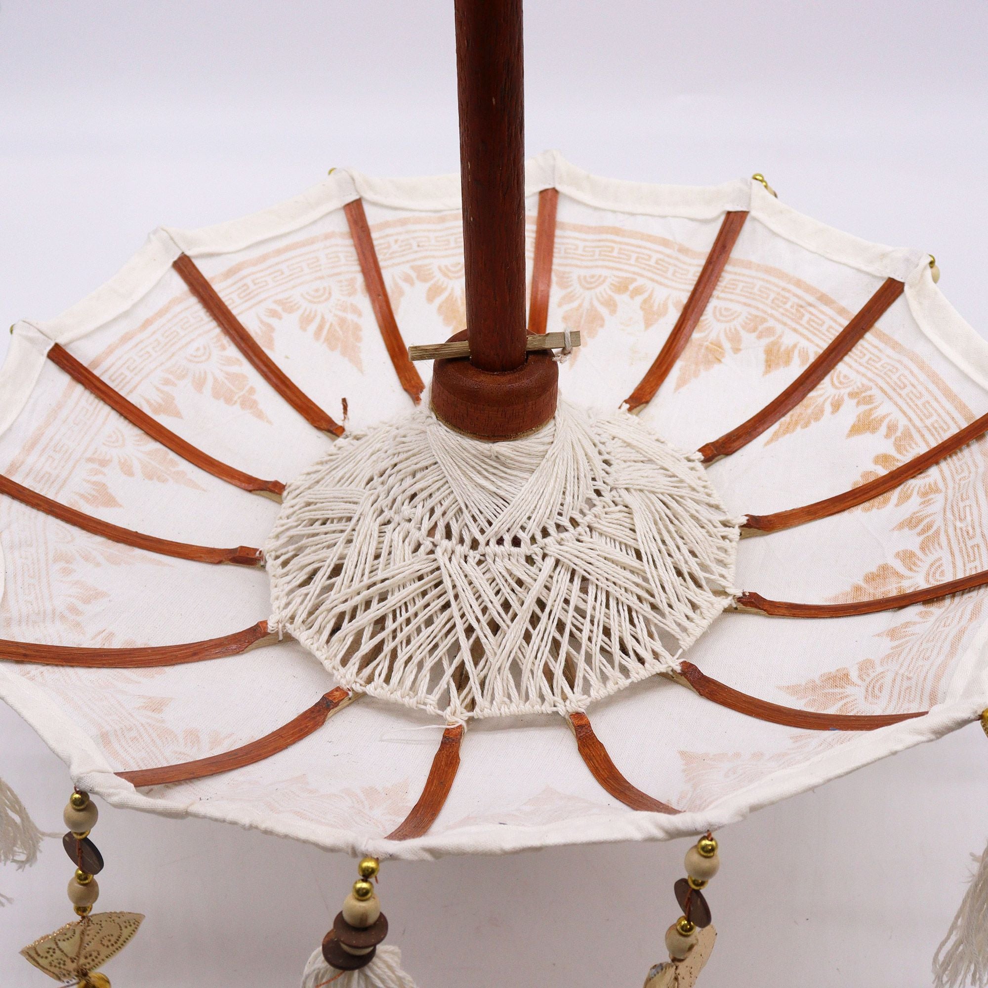 Bali Home Decor Parasol - Canvas - Gold Decor- 40cm 🇬🇧