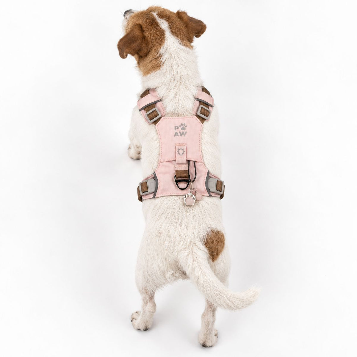 PAW - S (4-8Kg) Dog Step-in Guardian Harness with Reflective Mesh - Soft Pink - Rose Quartz Charm 🇬🇧