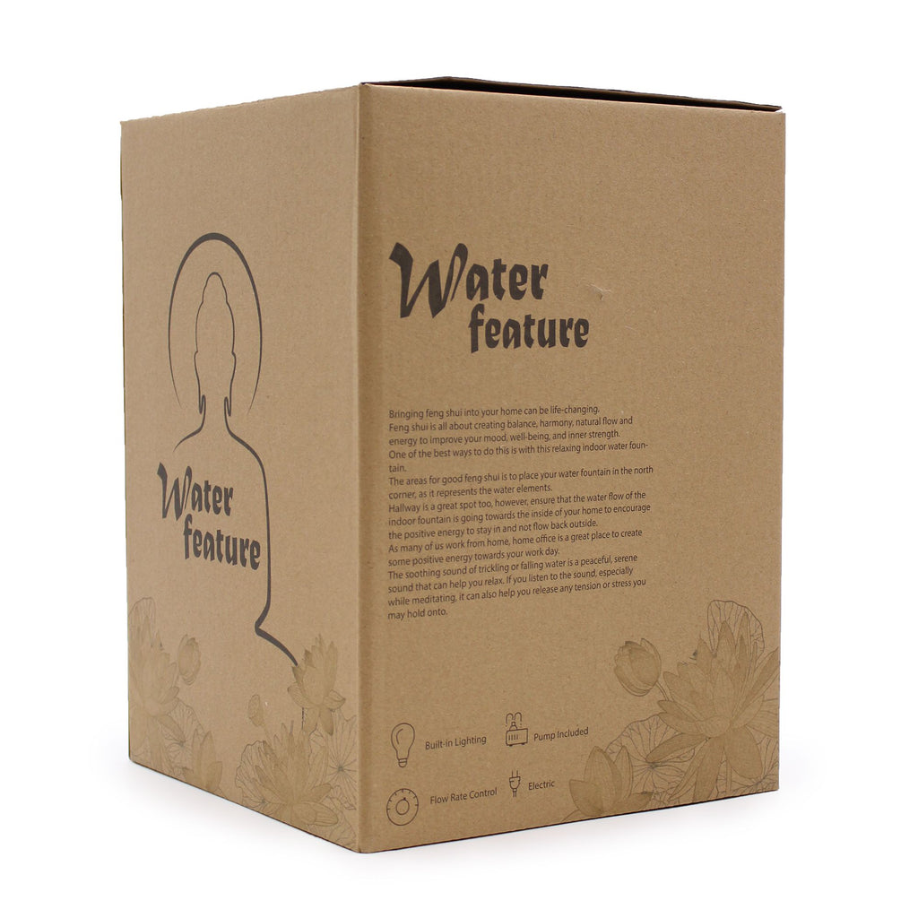 Tabletop Water Feature - 30cm - Golden Meditating Buddha 🇬🇧