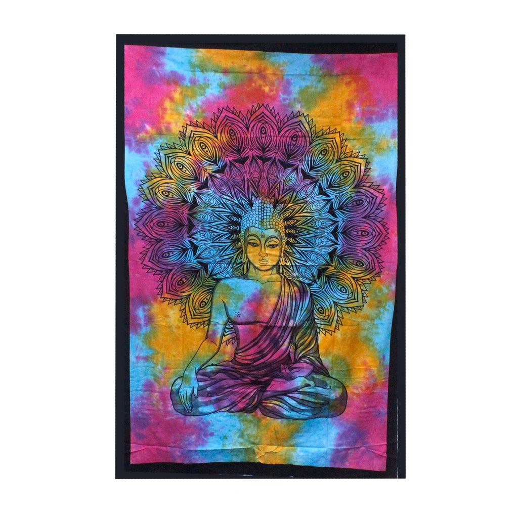 Double Cotton Bedspread + Wall Hanging - Peaceful Buddha 🇬🇧