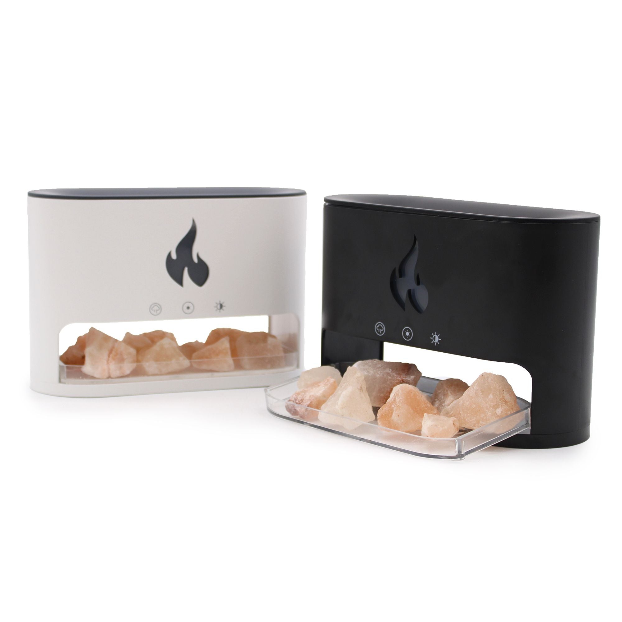 White Blaze Aroma Diffuser - Himalayan Salt Chamber - USB-C - Flame Effect (Salt included) 🇬🇧
