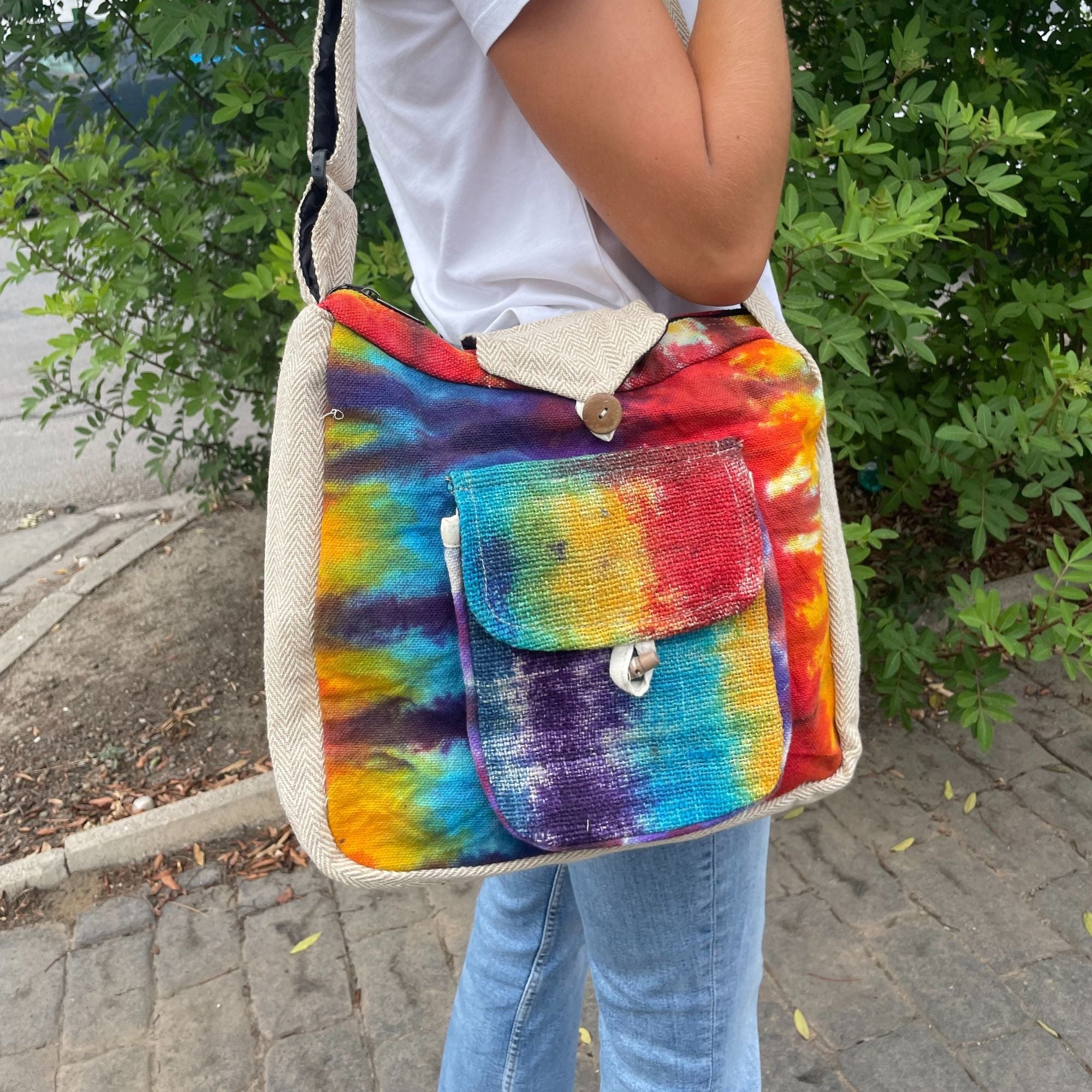 Tiedye Hemp Study Bag with Front Pocket 🇬🇧