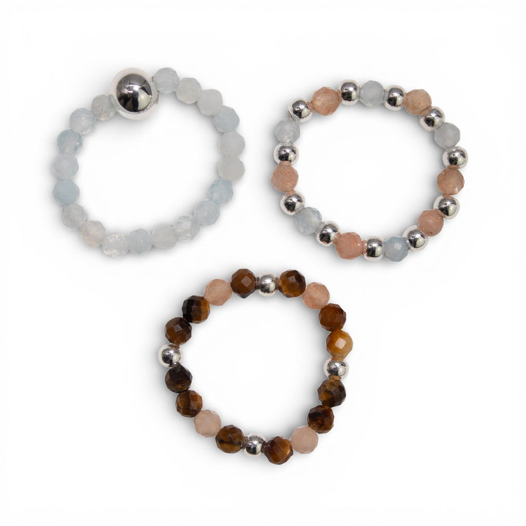 Nymph Spirit Gemstone Ring Set - Sea Sunset 🇬🇧