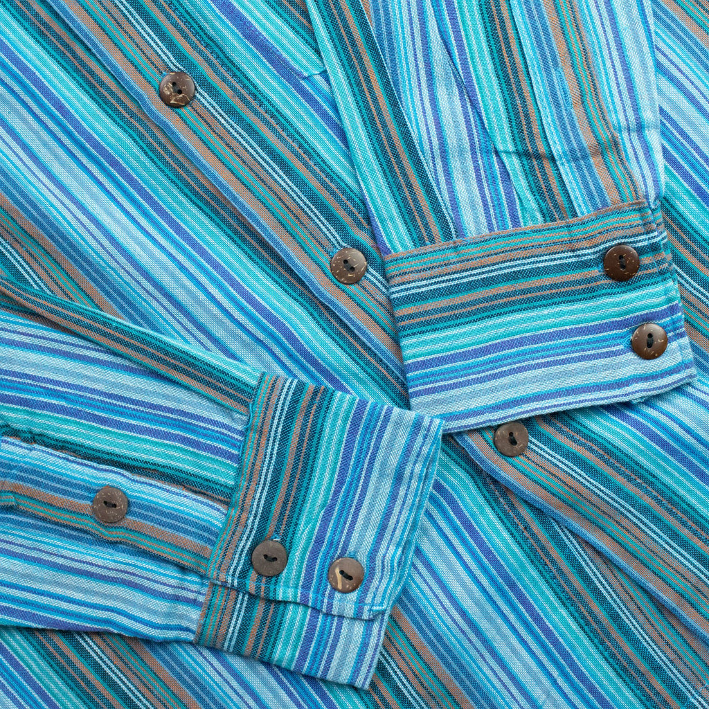 Nomad Sari Grandad Shirt - Turquoise - XL 🇬🇧