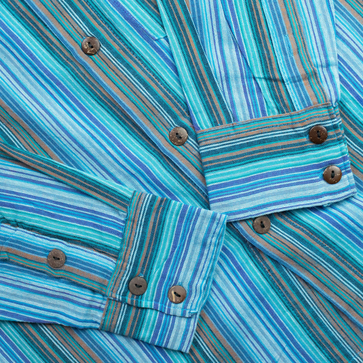 Nomad Sari Grandad Shirt - Turquoise - XL 🇬🇧