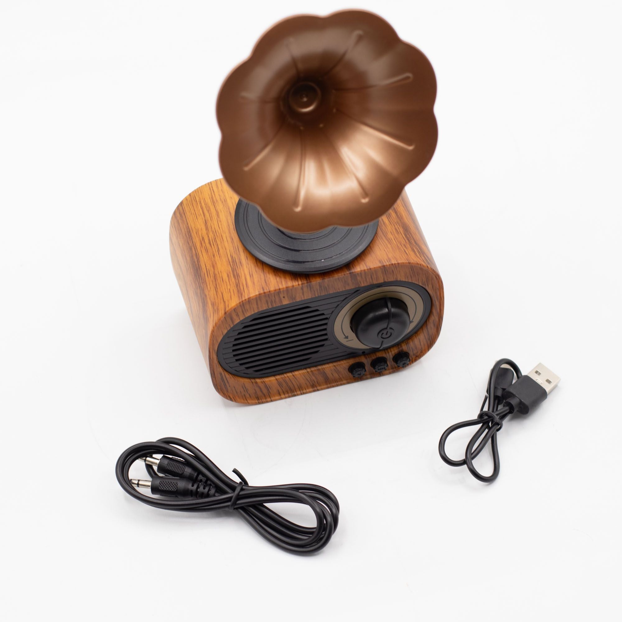 Retro Mini Gramophone Speaker - Bluetooth & FM Radio - 5 watt x 1 🇬🇧
