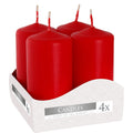Set of 4 Pillar Candles  40x80mm - Red 🇬🇧