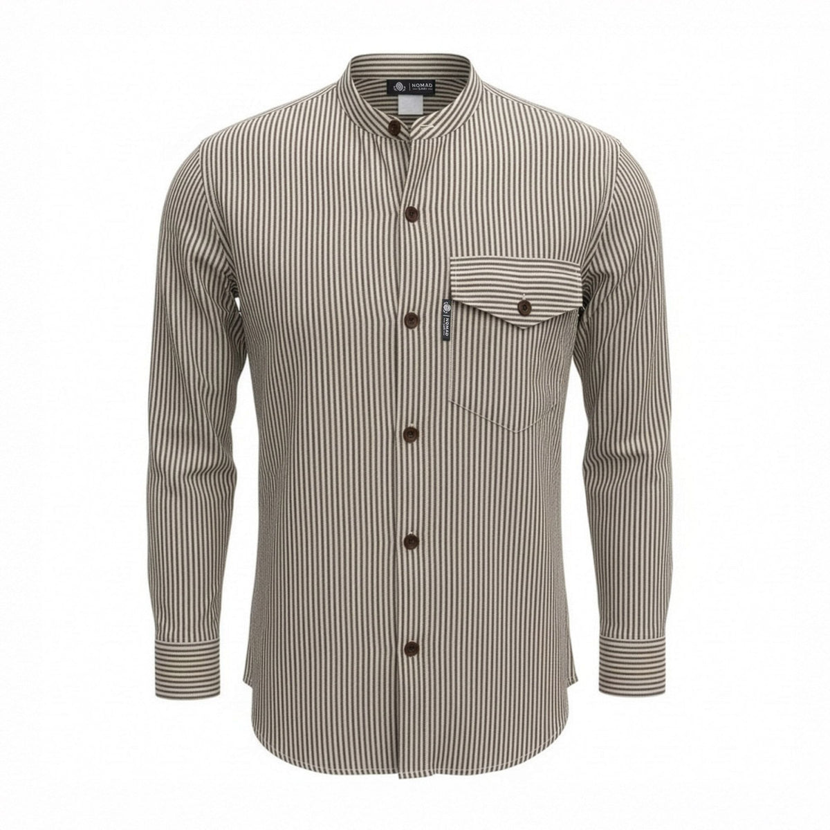 Nomad Sari Grandad Shirt - Grey Stone - Large 🇬🇧