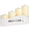Set of 4 Pillar Candles  50mm (11/16/22/33H) - Ivory 🇬🇧