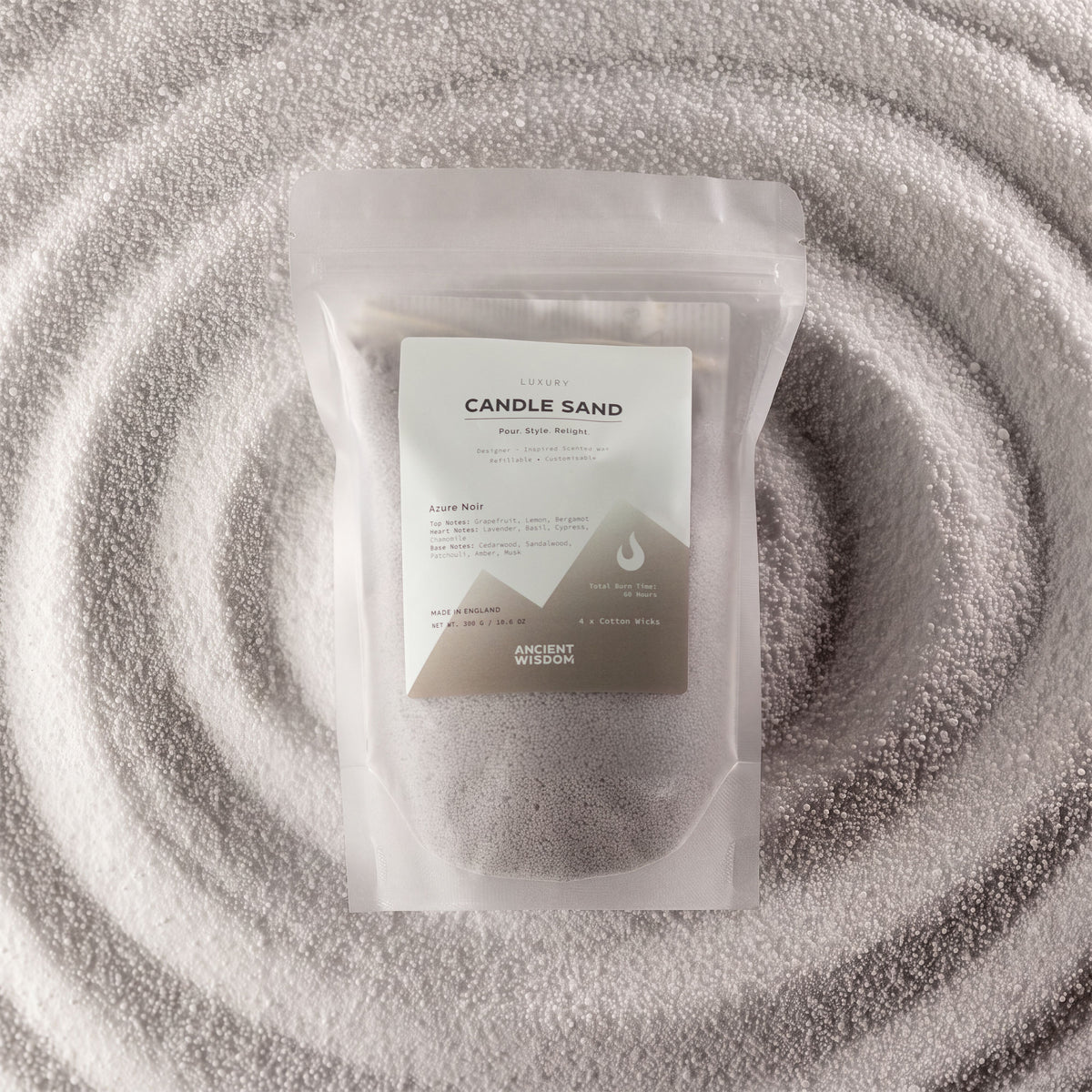 Fragranced Candle Sand - Warm Grey - Azure Noir - 300g 🇬🇧
