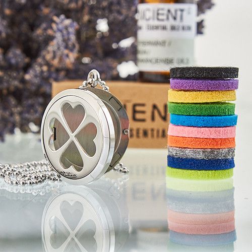 Aromatherapy Diffuser Necklace - Four Leaf Clover 30mm 🇬🇧