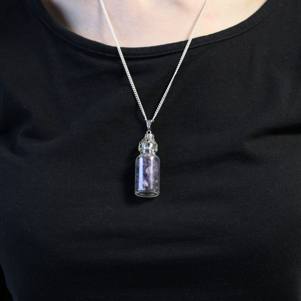Bottled Gemstones Necklace - Amethyst 🇬🇧