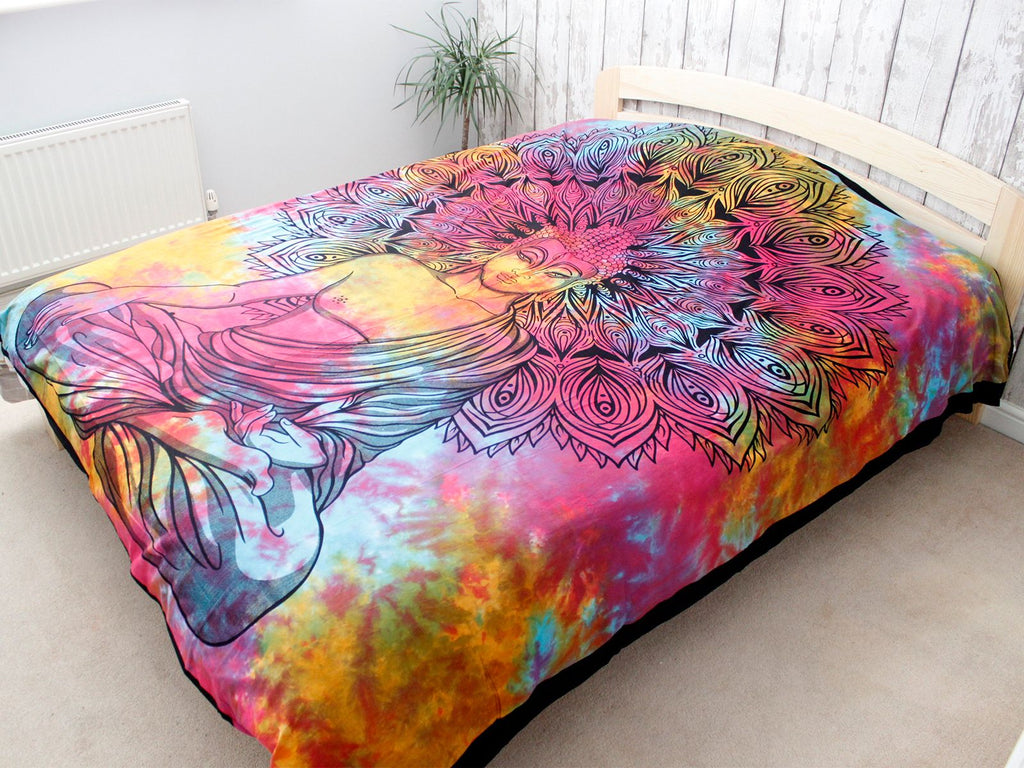 Double Cotton Bedspread + Wall Hanging - Peaceful Buddha 🇬🇧