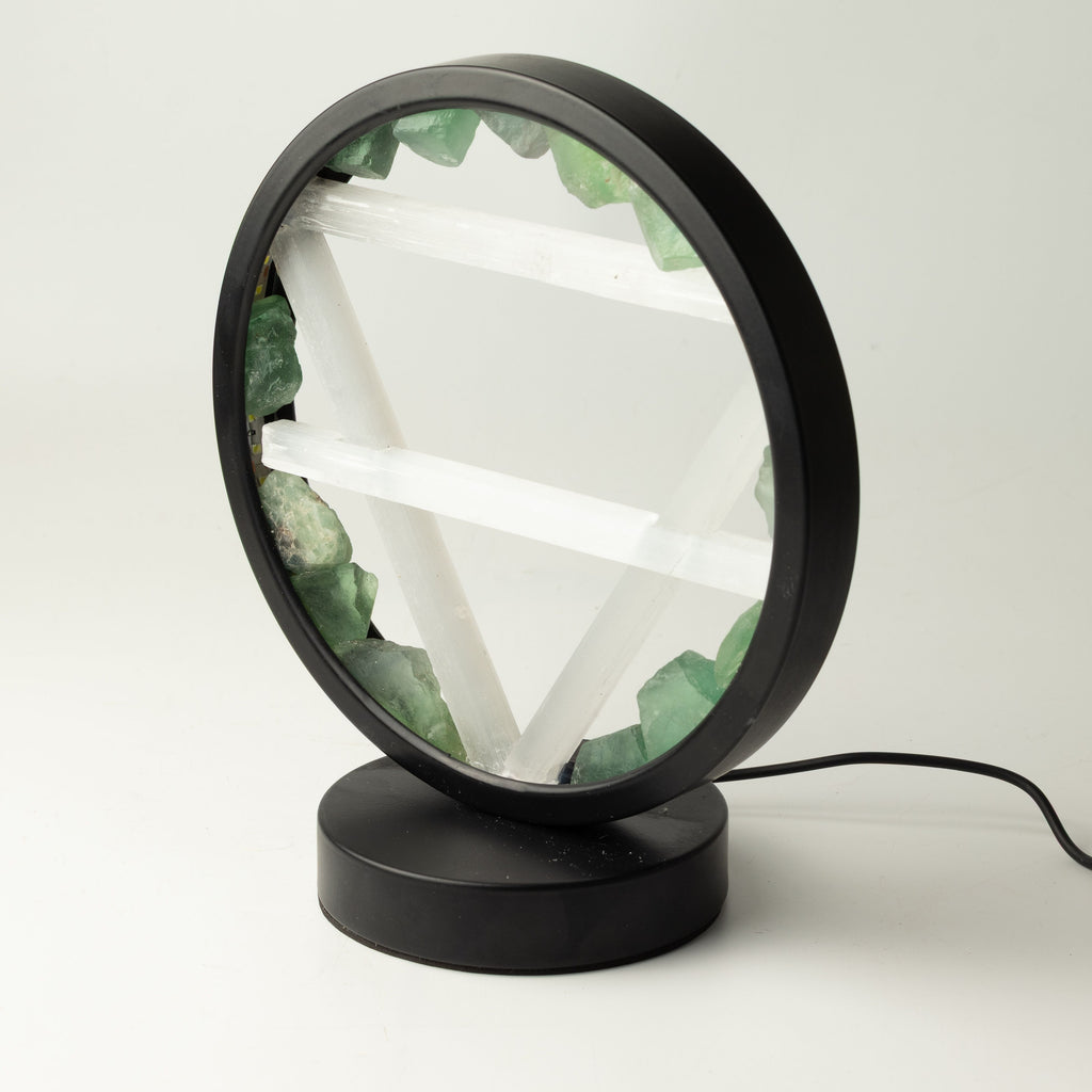 Gemstone Halo Lamp - Earth  - Aventurine & Selenite 🇬🇧