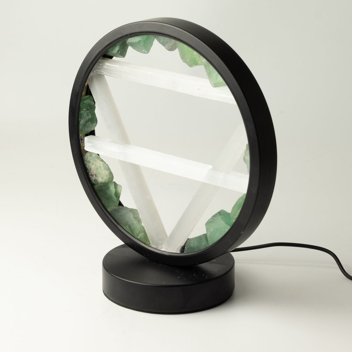 Gemstone Halo Lamp - Earth  - Aventurine & Selenite 🇬🇧