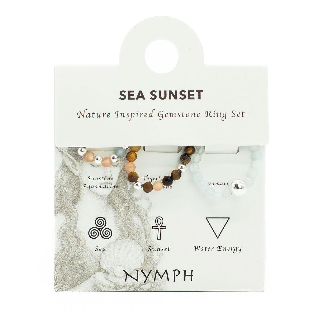 Nymph Spirit Gemstone Ring Set - Sea Sunset 🇬🇧