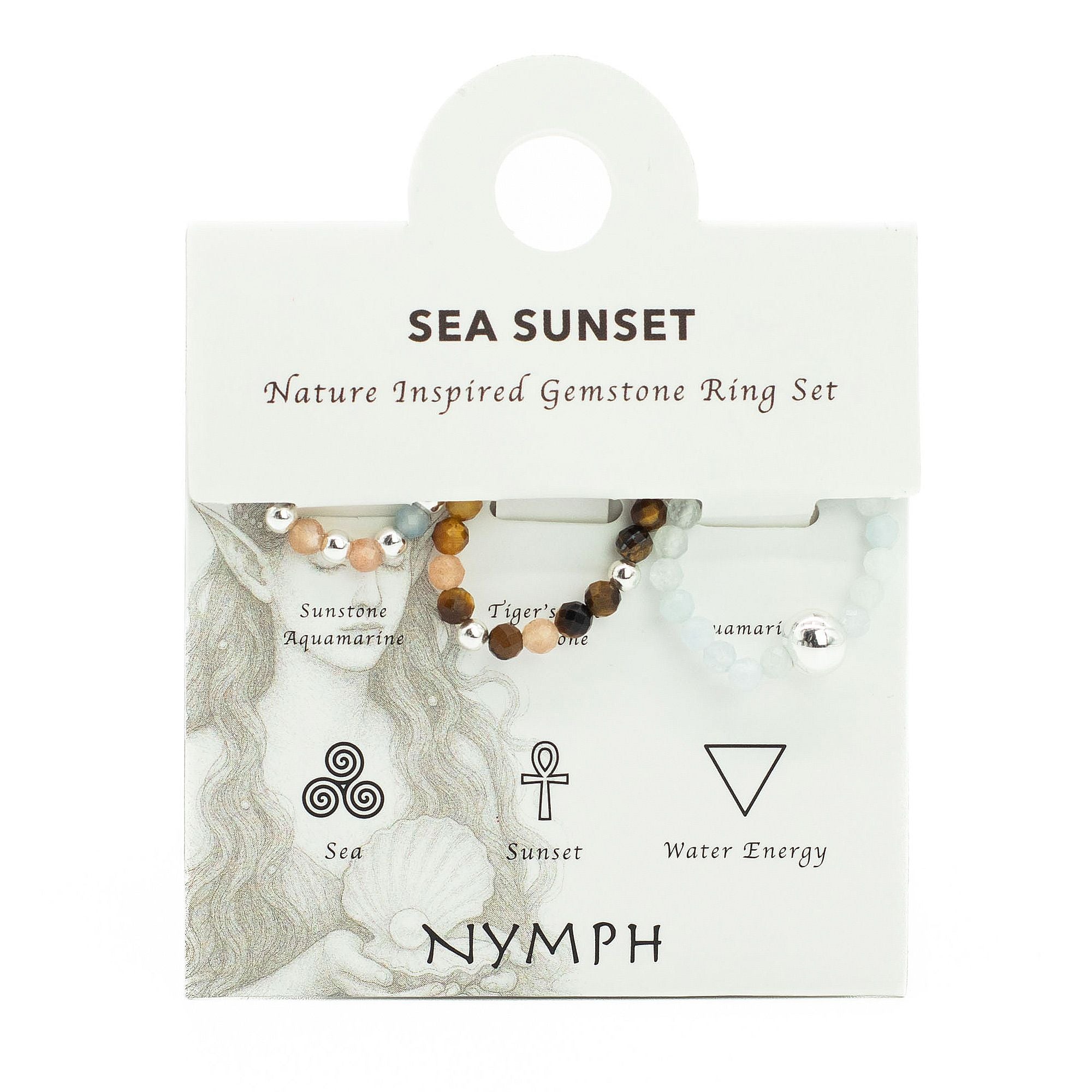 Nymph Spirit Gemstone Ring Set - Sea Sunset 🇬🇧
