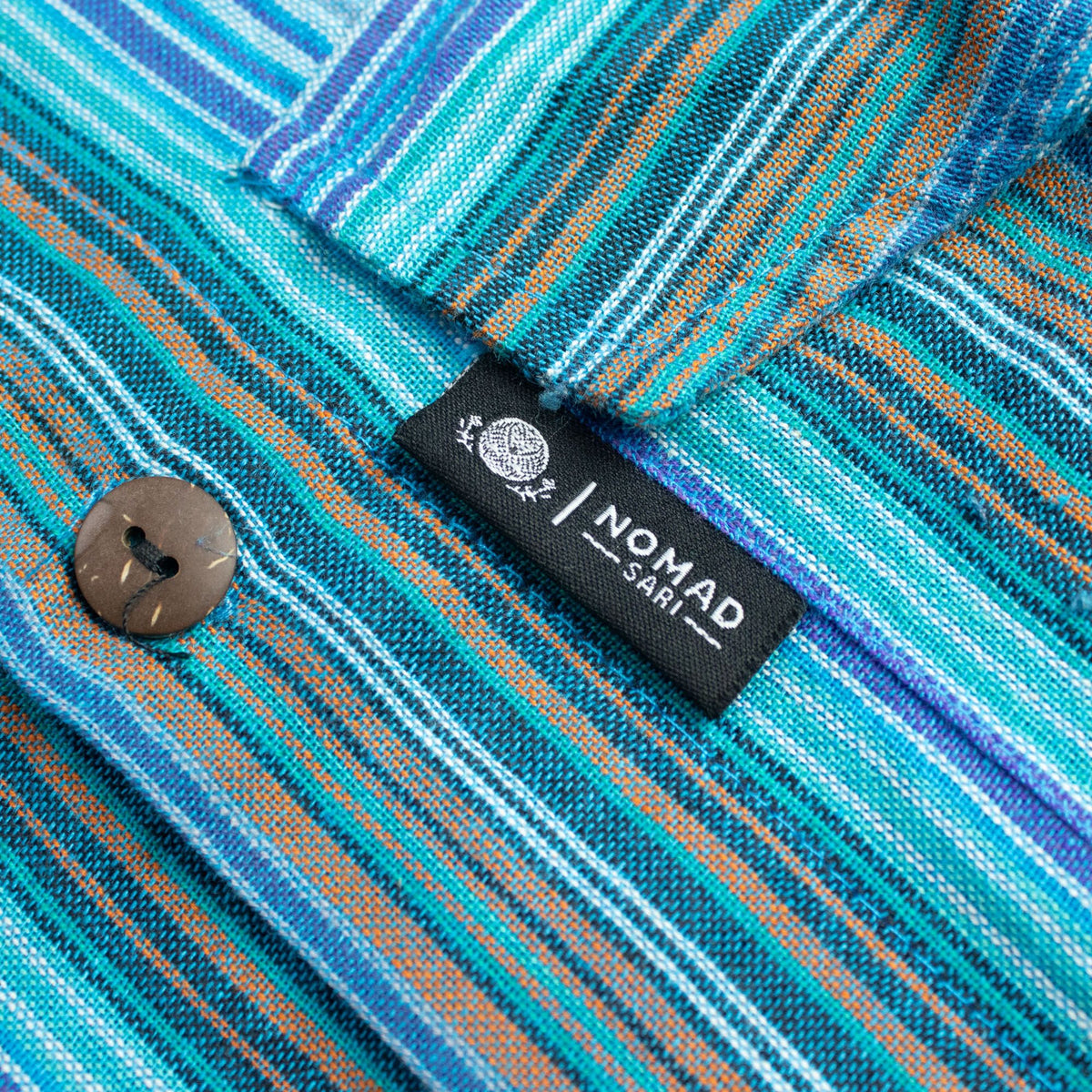 Nomad Sari Grandad Shirt - Turquoise - XL 🇬🇧
