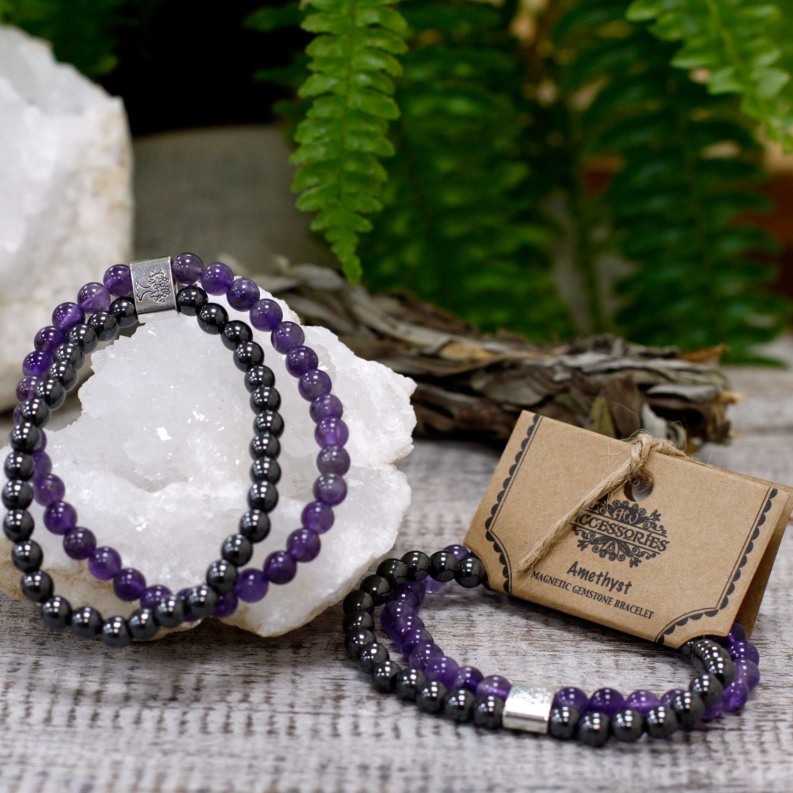 Magnetic Gemstone Bracelet - Amethyst 🇬🇧