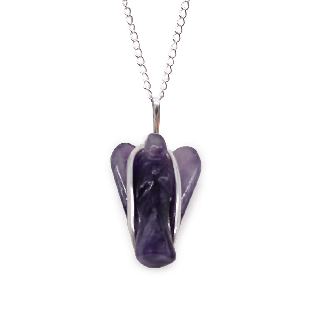 Gemstone Guardian Angel Pendant - Amethyst 🇬🇧