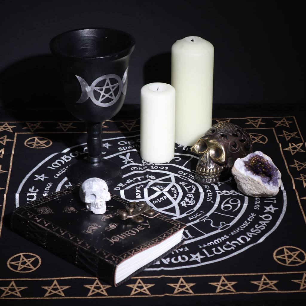 Esoteric Fringed Altar Cloth -  Life Death Rebirth 🇬🇧