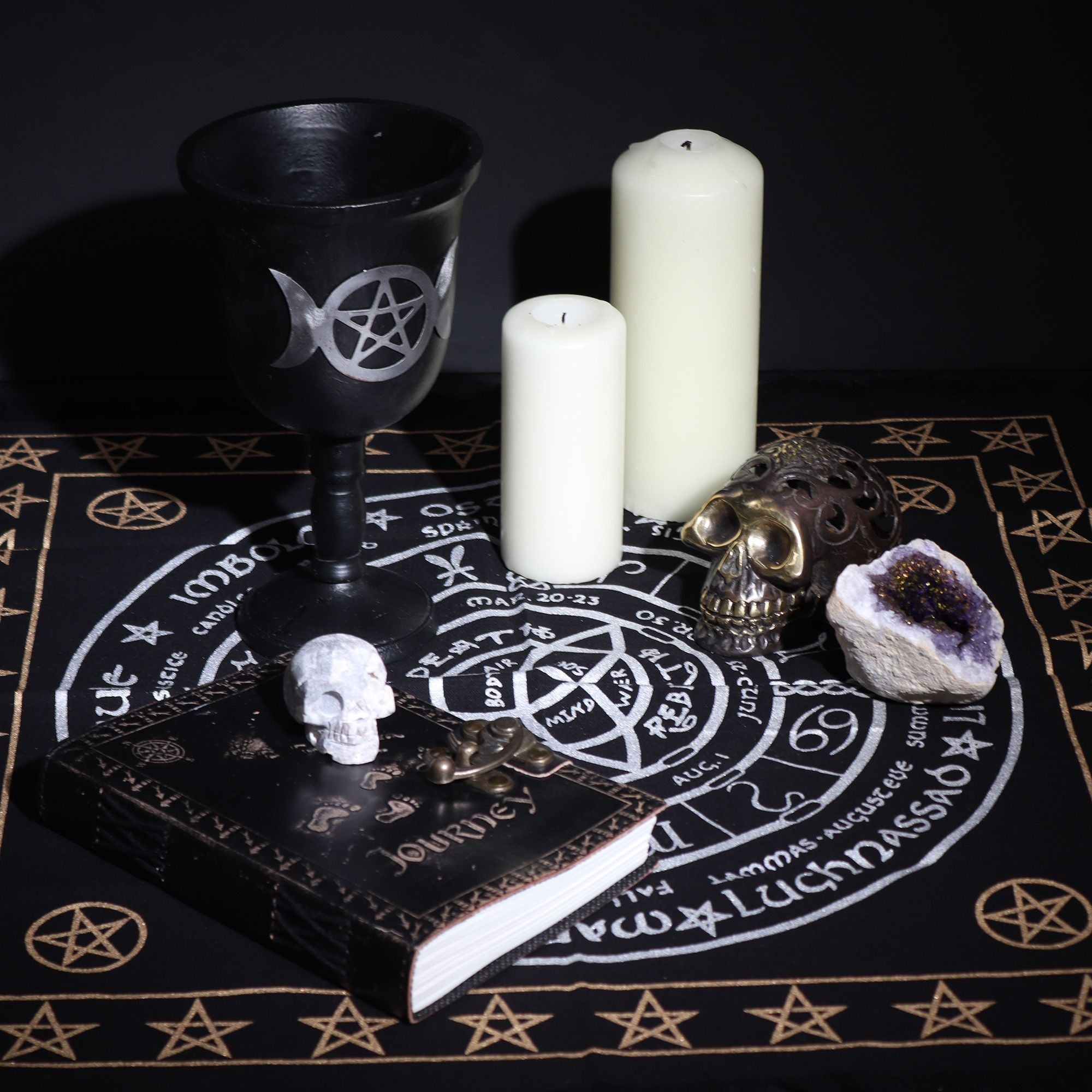 Esoteric Fringed Altar Cloth -  Life Death Rebirth 🇬🇧